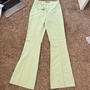 Boohoo green flare pants